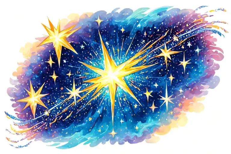 Trailing Shooting Stars With And Diamonds Sparkles With Space