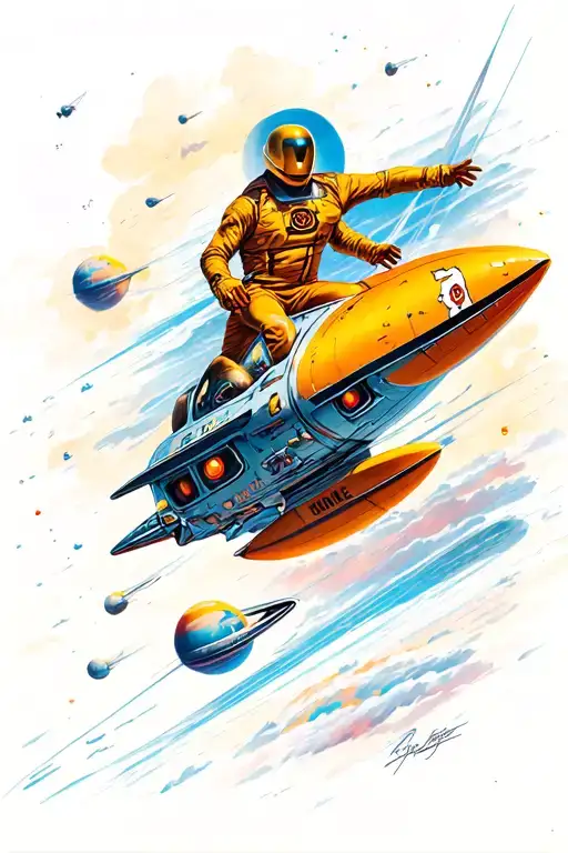 Main Hero From Movie Paul Ride By Kite In Space Surrounded