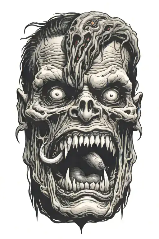 Horror Demon Eating A Head