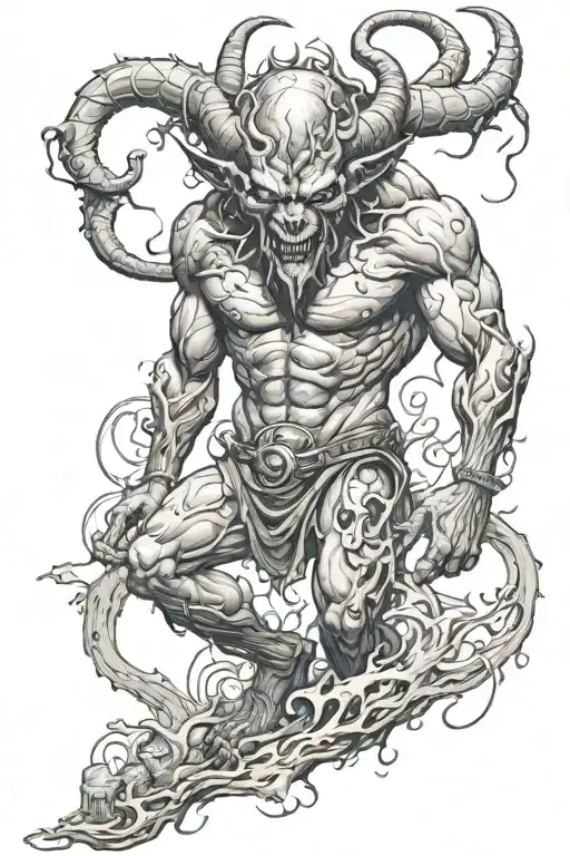 Demon Standing Over World