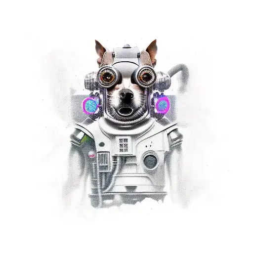 Cachorro Caramelo Cyberpunk