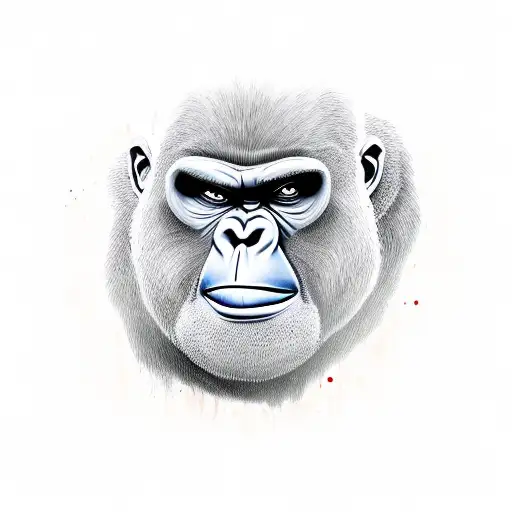 Angry Gorilla With One Eye Missing