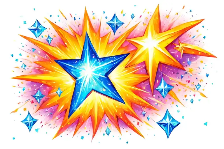 Trailing Shooting Stars With And Diamonds Sparkles With Space