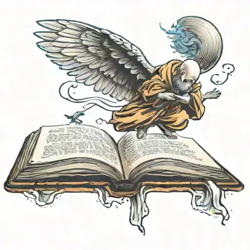 Monk Flies On A Book