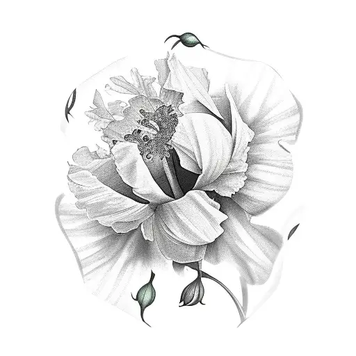 Daffodil Peony Hibiscus And Rose