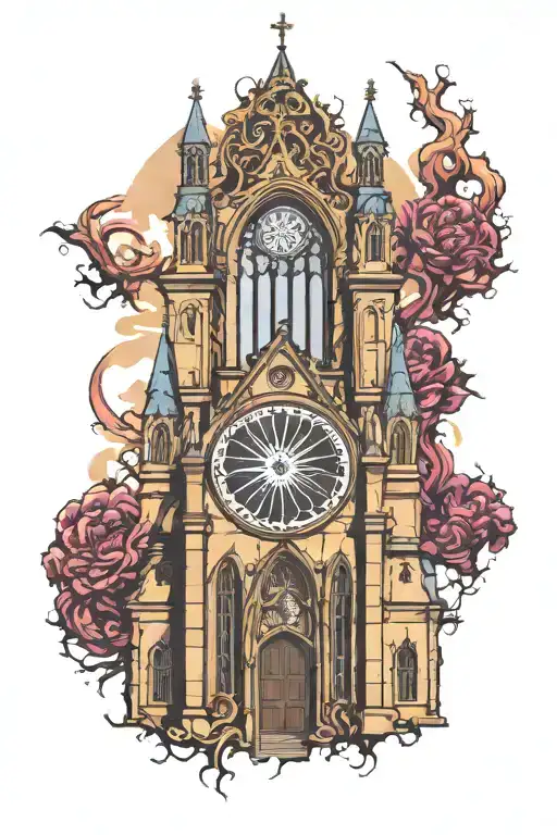 Gothic Church Towers Background Filler