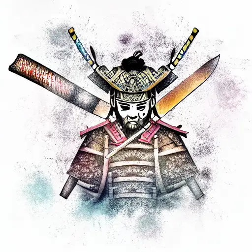 Samurai With Sword Mask