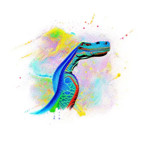 Multicolor Dinosaur Kokopelli