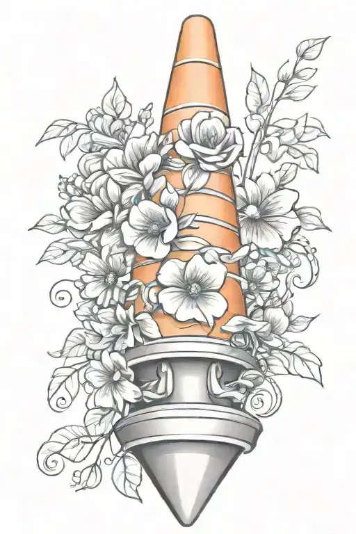 Traffic Cone With Flowers
