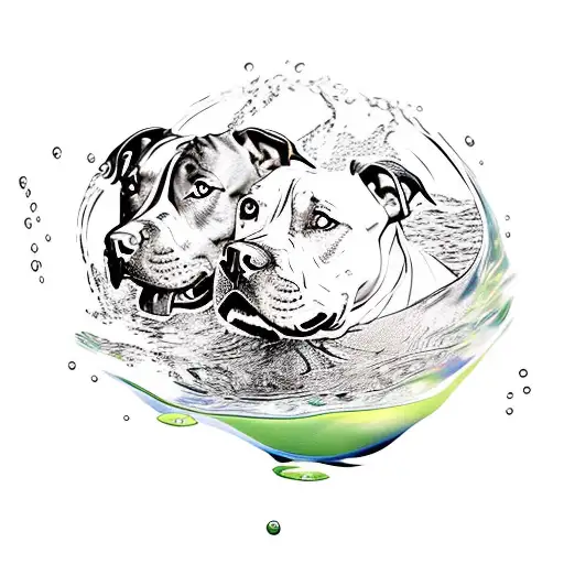Pitbulls In Water
