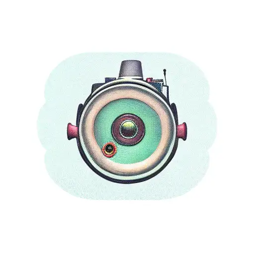 Music Note With A Cinema Camera On It