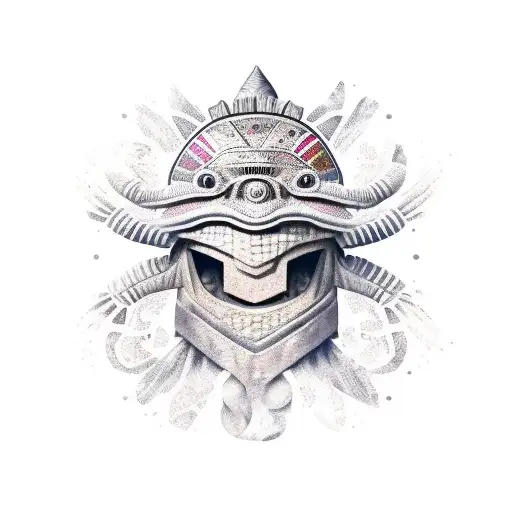 Axolotl With Aztec Helmet