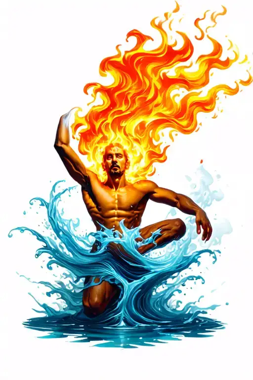 Fire And Water Balancing Man