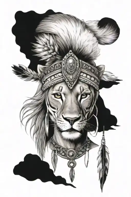 Lioness Native American Woman Strength Inspired