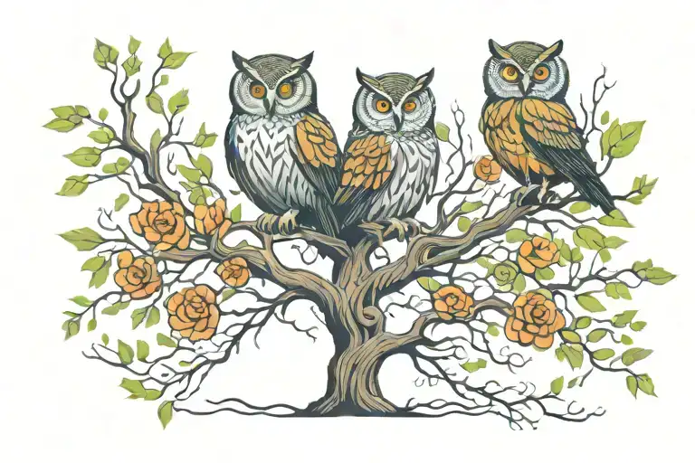 Tree Of Life With Owl Under It Celtic Roots Growing