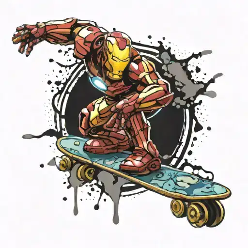 Ironman Rusting On Skateboard