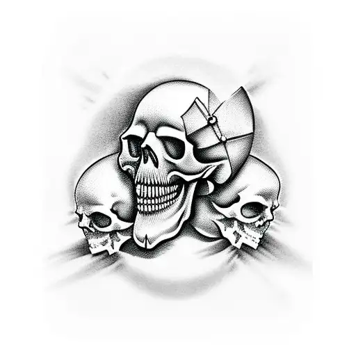 Skull Biting Tombstone