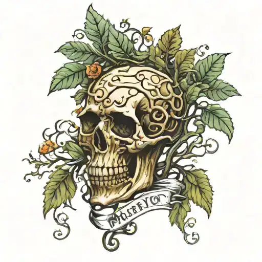 Memento Mori Text Tree Vine Growing