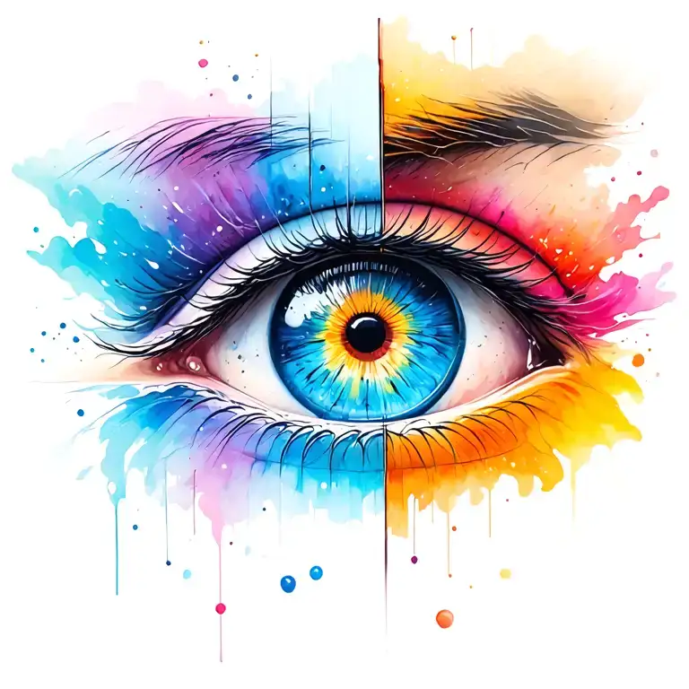 The Blended Color Blocks In The Middle Are The Eye