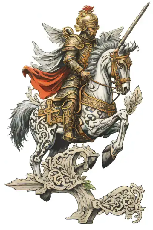 Polish Winged Hussar Irish Catholic Cross