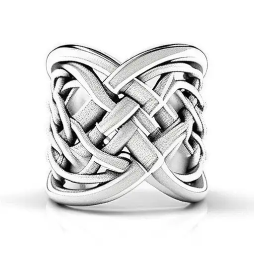3D Mens Ring Band With Celtic Knots To Go On Finger