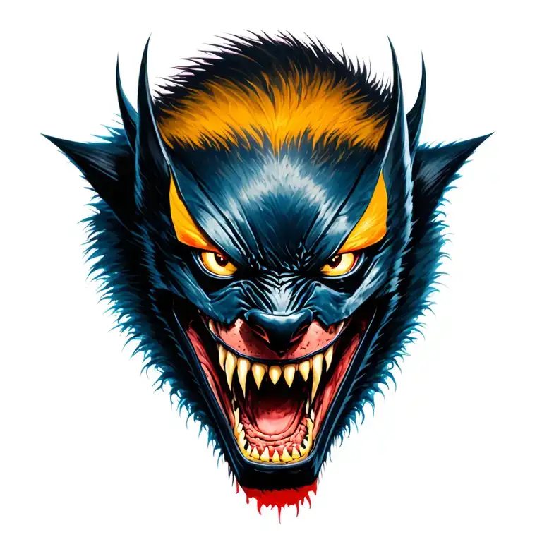 Toothless With Wolverine Mask Surrounded