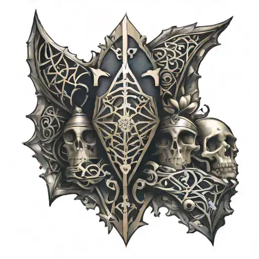 Gothic Vambrace With Geometric Design Incorporating