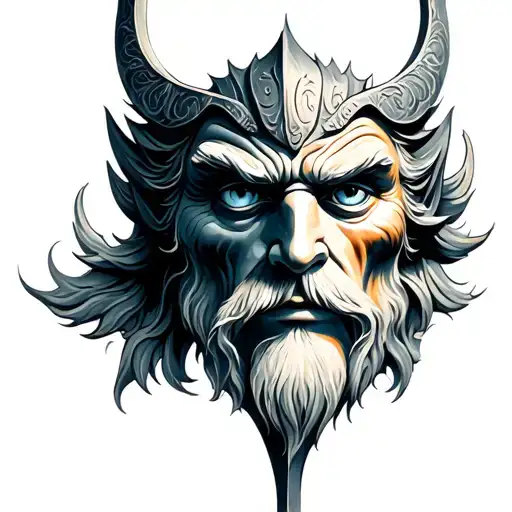 Face Of Odin With Only One Eye