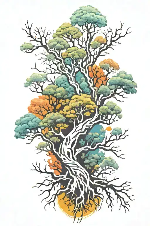 Nature Like Trees Cyber Sigilism Tattoo Design