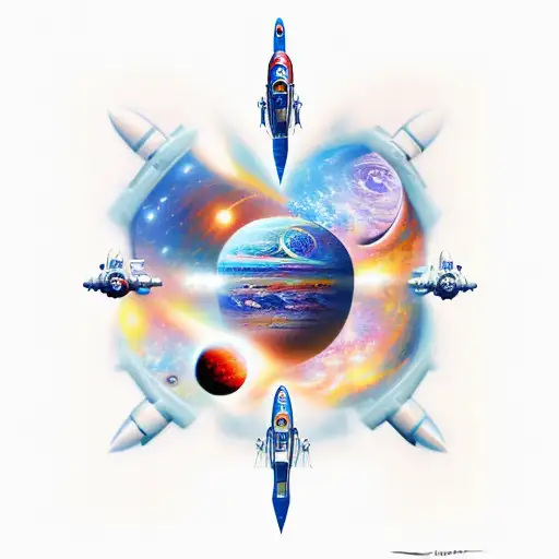 Starship In The Space