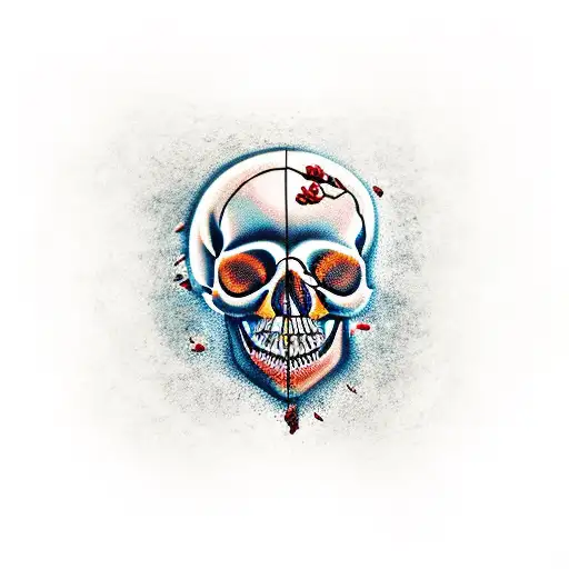 Anatomical Skull Fused With Pomegranate