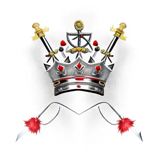 A Sword With A Red Coat And A Crown