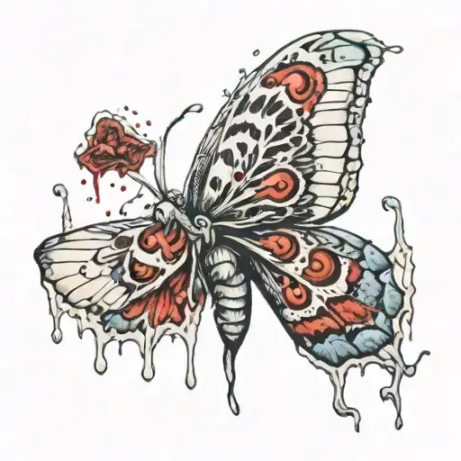 Death Moth Dripping Blood Dripping