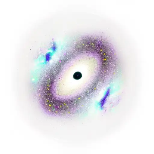 Galaxy With Black Hole And Purple Flowers Getting Drawn In To It