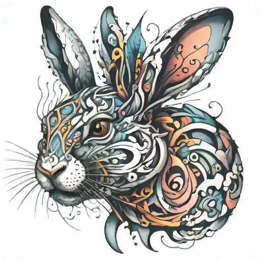 Abstract Rabbit With Long Teeth