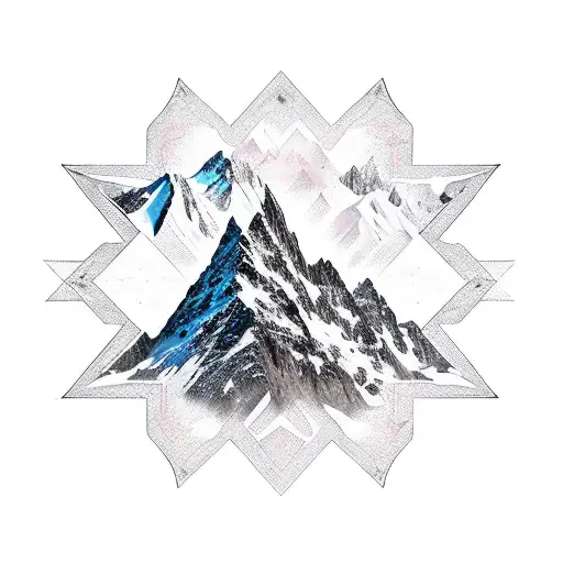 A Mountain Peak Composed Of Intricate Invent Animate Metal Band Logos