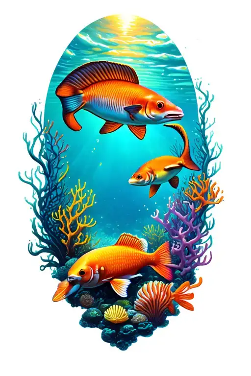 Reef With Animals In The Ocean