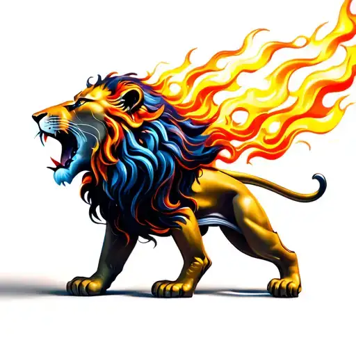 Flaming Lion Roaring