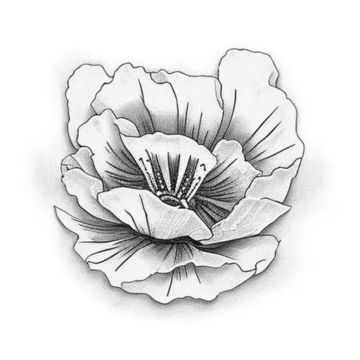 Spine Tattoo Of A Poppy Flower Take By Black Lines