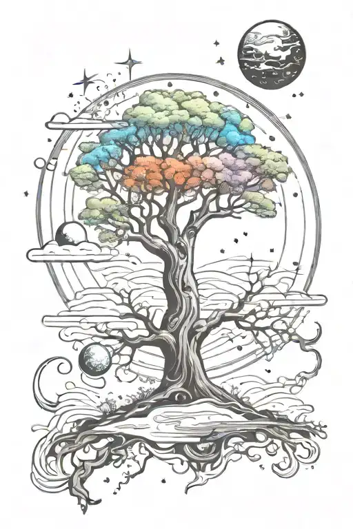 Tree And Space Scene