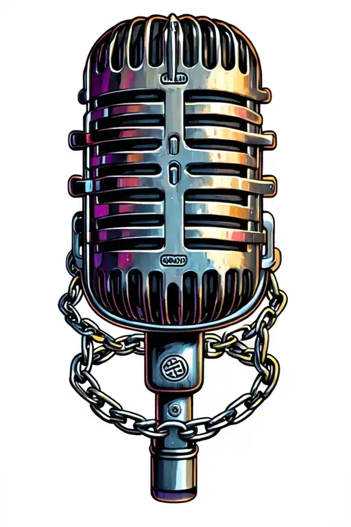 Microphone That Turns Into A Needle With A Chain Wrapped Around The Microphone