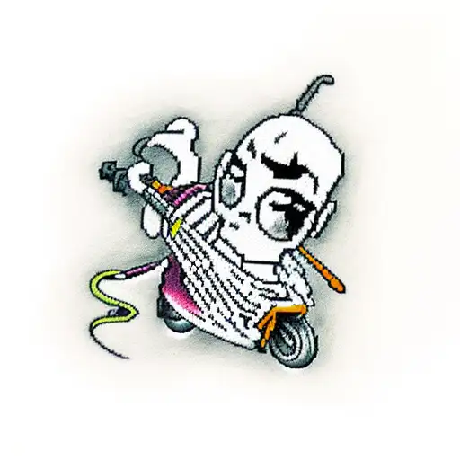 Knitting Harley Davidson Cartoon Funny