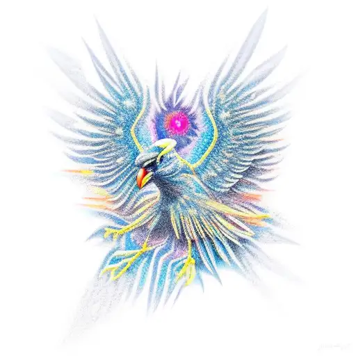 A Crow Being Reborn From Ice Like A Phoenix