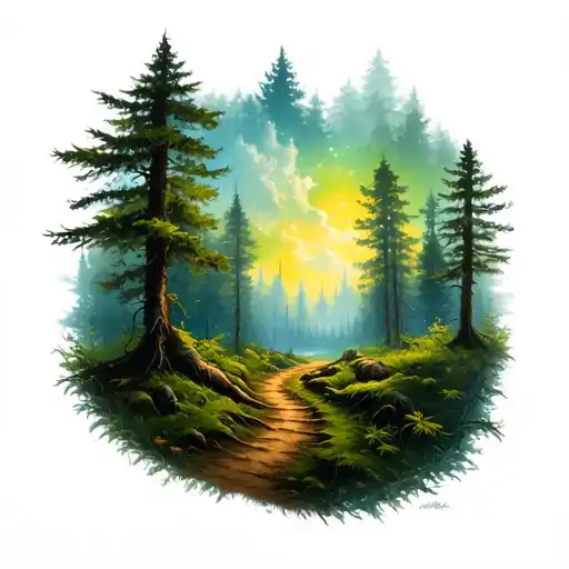 Forest Trail Scene