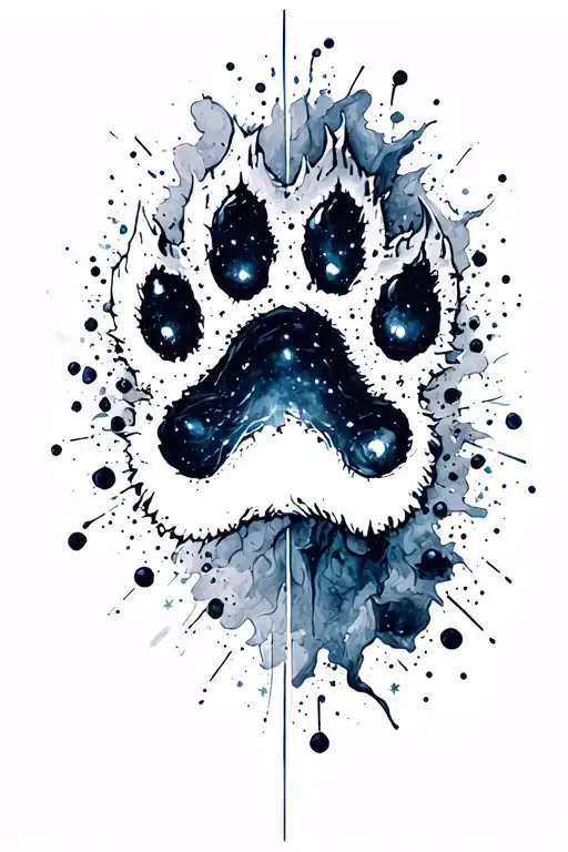 Dog Paw Print Surrounded By Dark Matter