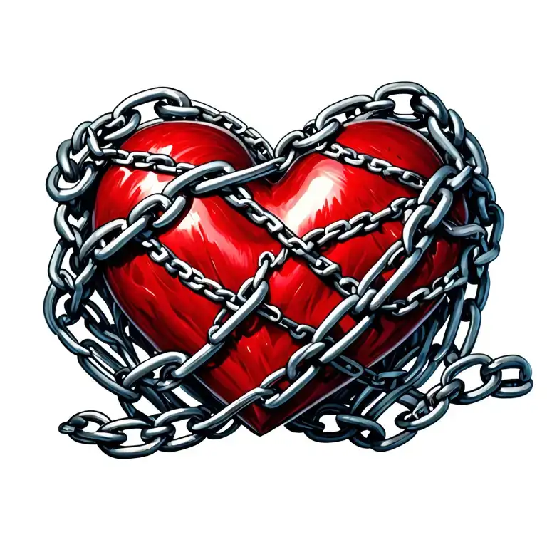 Heart With Chains Wrapped