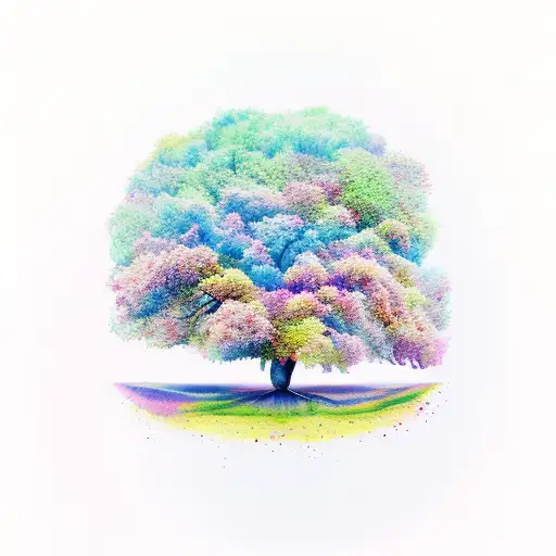 Watercolor Tree And Roots