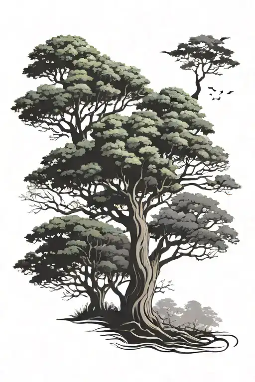 3 Trees Background Looking