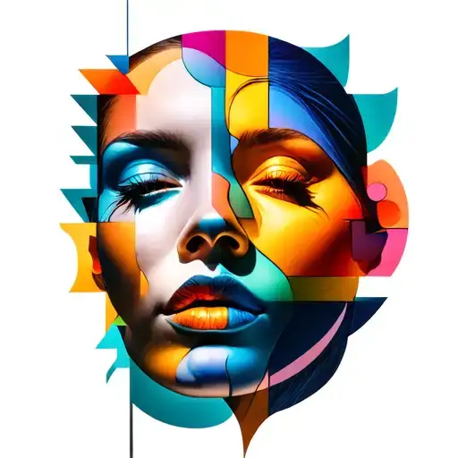 A Face Made Of Different Shapes