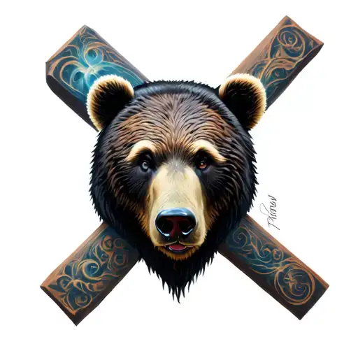 Bear With A Cross Made Entirely